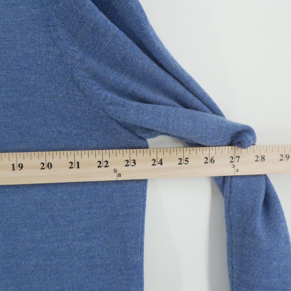 Joseph Abboud Quarter Zip Sweater Mens XL Blue Extra Fine Merino Wool Mock Neck - Picture 7 of 7